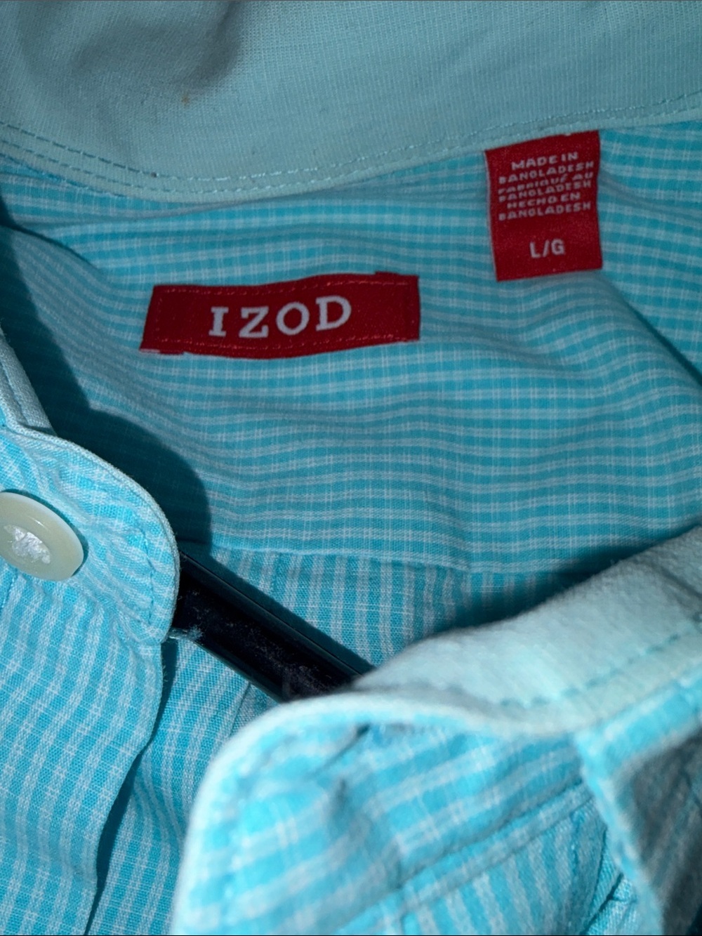 Izod Button-Down Check Summer Shirt - Picture 3 of 5